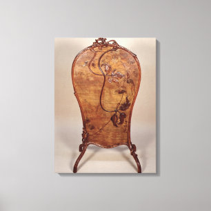 Fire screen with marquetry of various woods canvas print
