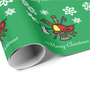 Fire Service  Icon Logo Christmas Gift Wrap