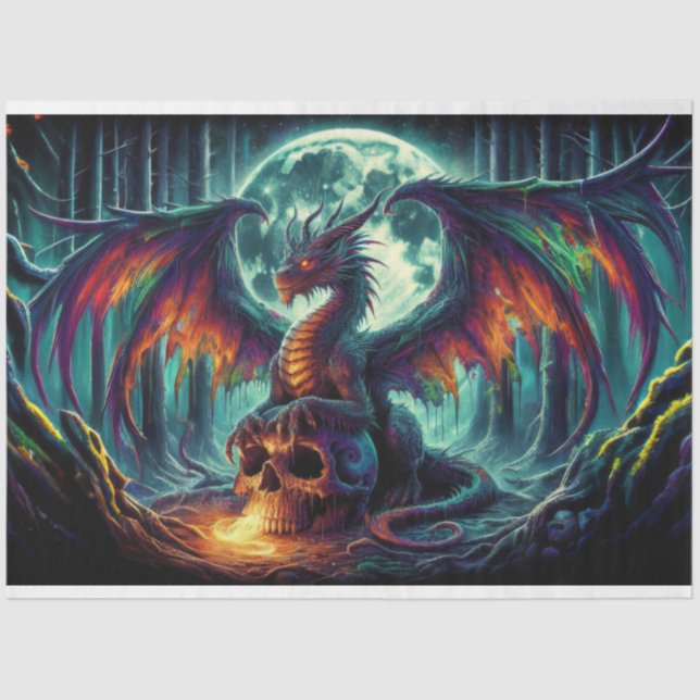 Fire Skull Dragon Tissue Paper (Front)