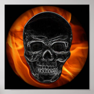 Fire Skull Poster