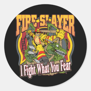 Fire Slayer Firefighter Classic Round Sticker