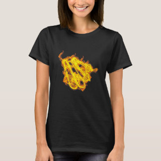 Fire Snow Skis Flaming Ski Skiing Skier T-Shirt