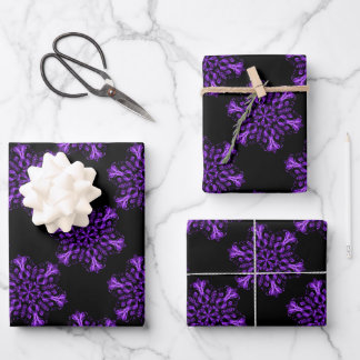 Fire Snowflakes Wrapping Paper Sheet