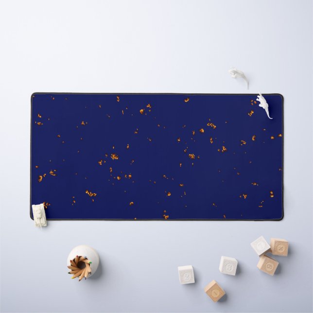 Fire Sparks Overlay Your Photo Bonfire Ashes Blue Desk Mat (Kids Table)