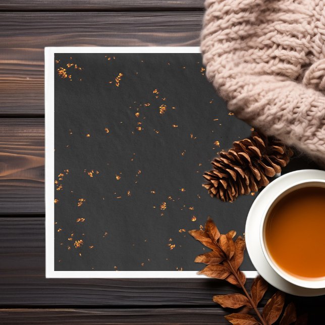 Fire Sparks Overlay Your Photo Burning Ashes Black Napkin (Creator Uploaded)