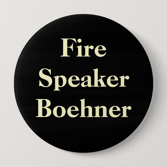 Fire Speaker Boehner 10 Cm Round Badge (Front)