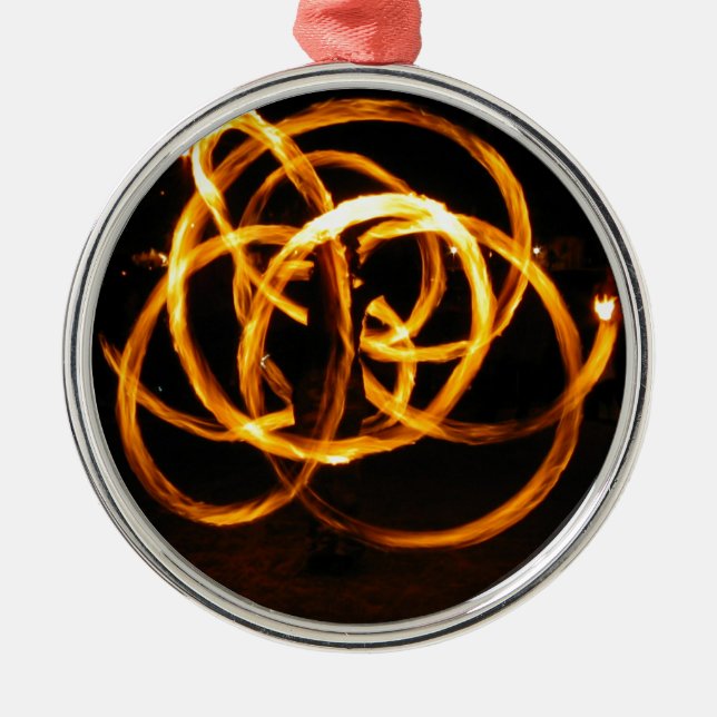 Fire Spinning - Celtic Knot Metal Tree Decoration (Front)