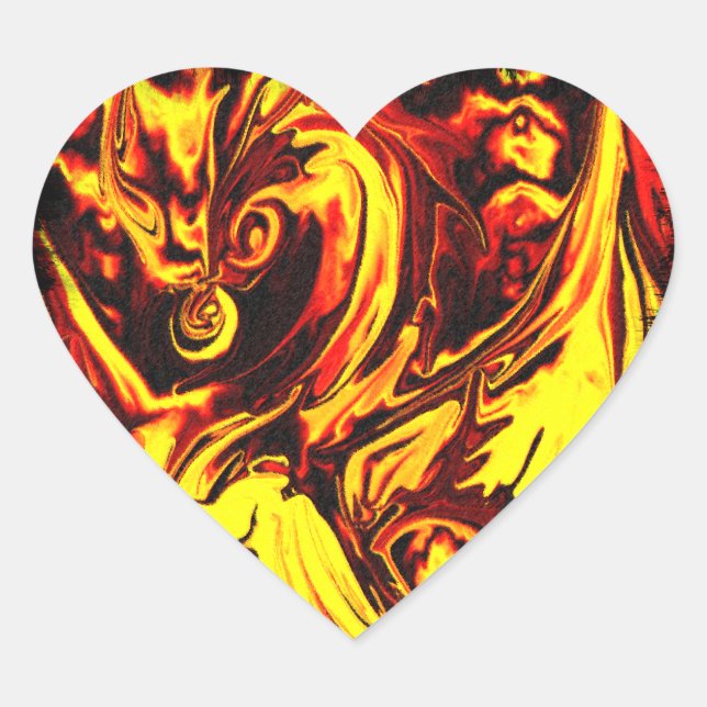 Fire Spirit Heart Sticker (Front)