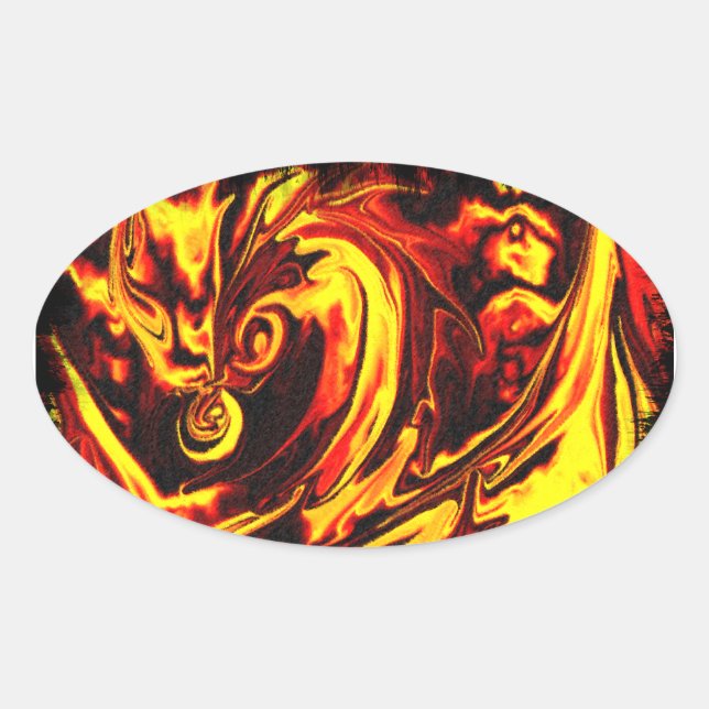 Fire Spirit Oval Sticker (Front)