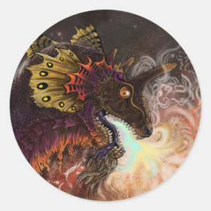 Fire Spitter Dragon Classic Round Sticker