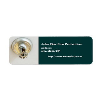 "Fire sprinkler" return address label