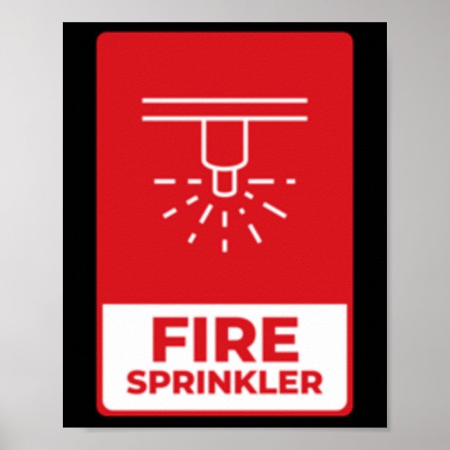 Fire Sprinkler Sticker  Poster (Front)