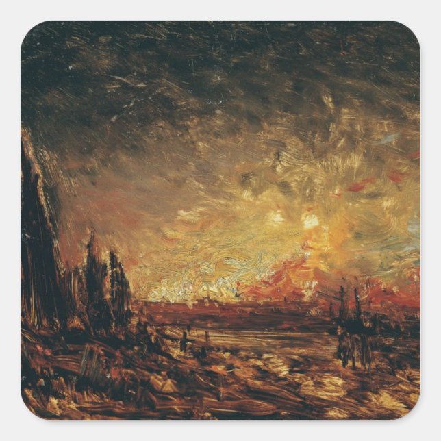 Fire Square Sticker (Front)