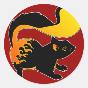 Fire Squirrel Classic Round Sticker
