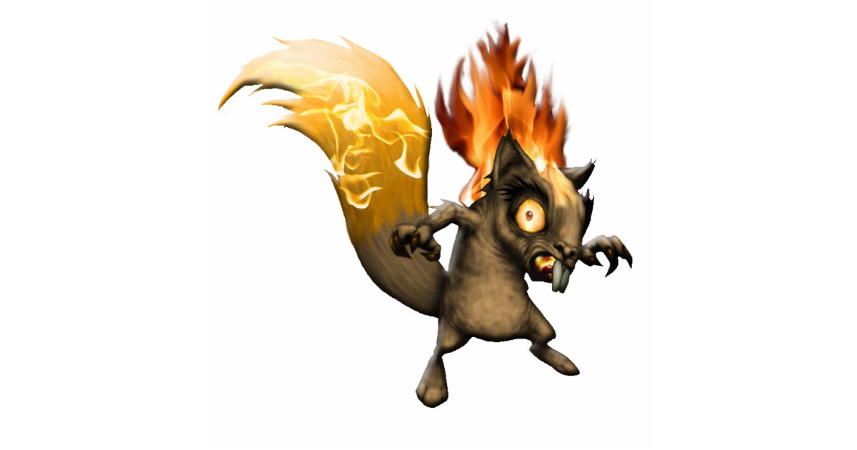 fire squirrel standing photo sculpture Zazzle