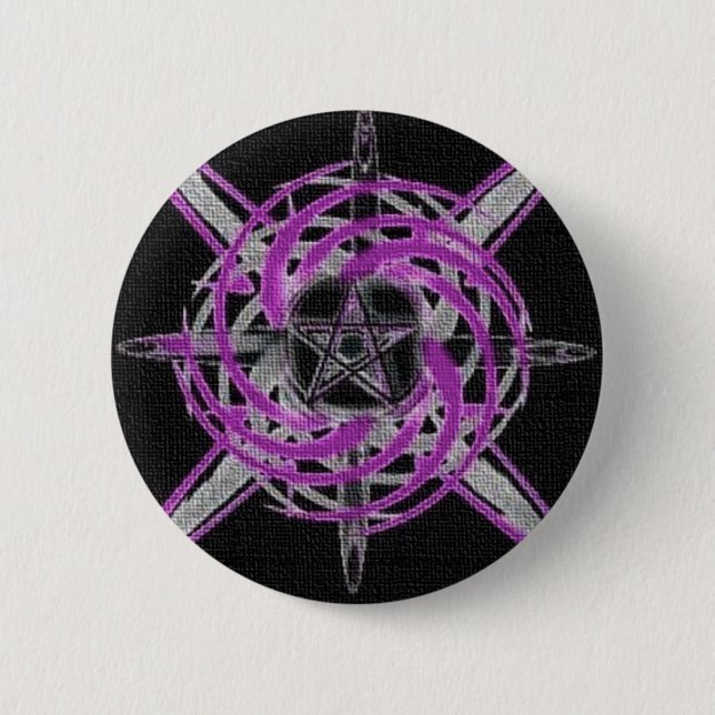 Fire Star Purple 6 Cm Round Badge (Front)