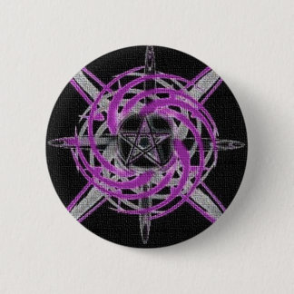 Fire Star Purple 6 Cm Round Badge