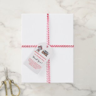 Fire Station Dalmatian Dog 1st. Birthday Thank You Gift Tags