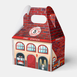 Fire Station House Firefighter Birthday Party Favour Box