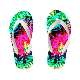 Fire Storm Tie Dye, Kid's Flip Flops