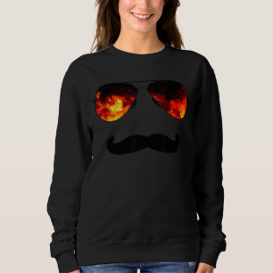 Fire Sunglasses Moustache Grillmeister Grill Desi Sweatshirt