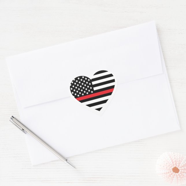 Fire Support Flag Heart Shaped Sticker (Envelope)