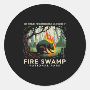 Fire Swamp National Park Camping Hiking Mountain  Classic Round Sticker
