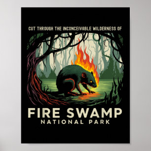 Fire Swamp National Park Camping Hiking Mountain Poster