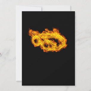 Fire Swimming Flames Swim Sport Invitation