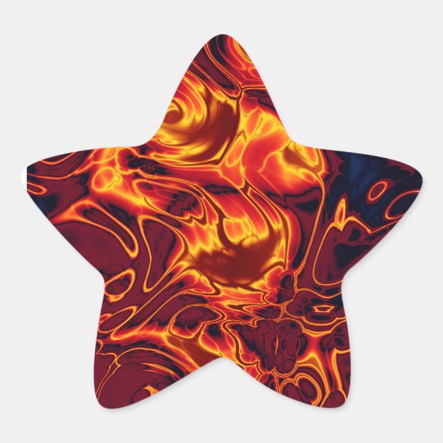 Fire Swirls  Star Sticker (Front)