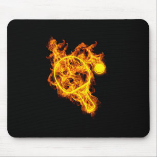 Fire Table Tennis Flames Bat Paddle Table Tennis P Mouse Mat