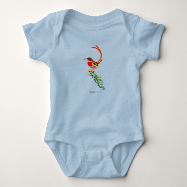 Fire-Tailed Sunbird Baby Bodysuit (Front)