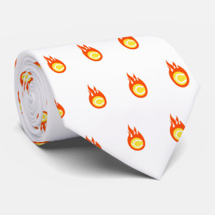 Fire Tennis Balls Modern Cool Funky Dad Father Tie