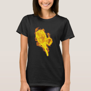 Fire Tennis Racquet And Ball Flaming Tennis Player T-Shirt