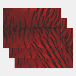 Fire Tiger Digital Skin Print Wrapping Paper Sheet
