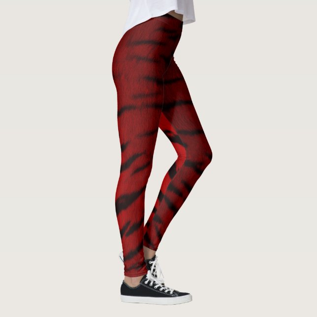 Fire Tiger Skin Print Leggings (Right)