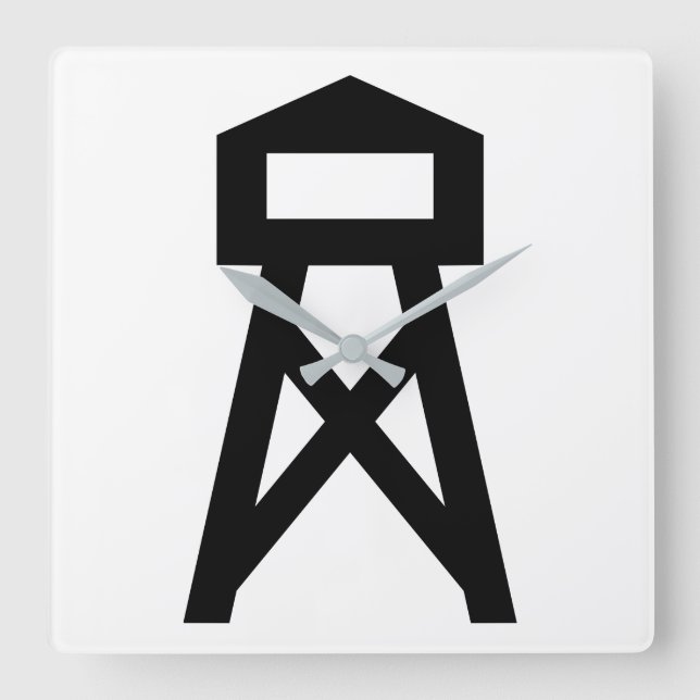 Fire Tower Square Wall Clock (Front)