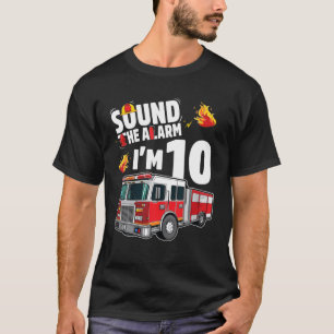 Fire Truck 10Th Birthday Boy Firefighter 10 Year O T-Shirt