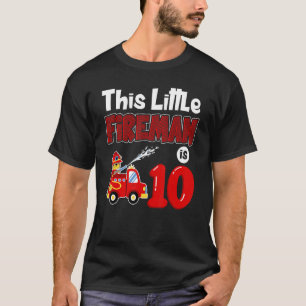 Fire Truck 10th Birthday Boy Toddler Firefighter 1 T-Shirt