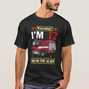 Fire Truck 12 Year Old Firefighter 12Th Birthday 2 T-Shirt