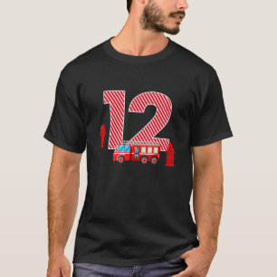 Fire Truck 12th Birthday Boy 12 Year Old Firefight T-Shirt