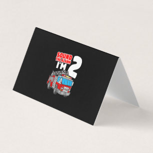 Fire Truck 2 Year Old Firefighter 2nd Birthday Business Card