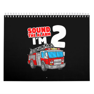 Fire Truck 2 Year Old Firefighter 2nd Birthday Calendar