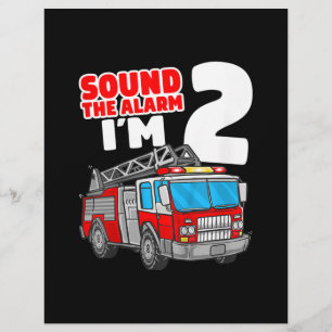 Fire Truck 2 Year Old Firefighter 2nd Birthday Custom Letterhead