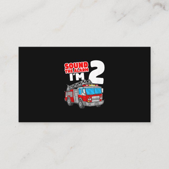 Fire Truck 2 Year Old Firefighter 2nd Birthday Loyalty Card (Front)