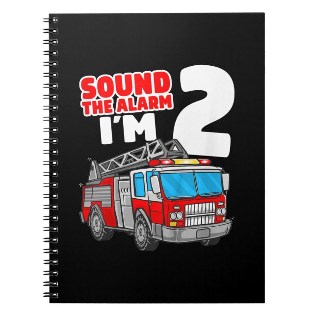 Fire Truck 2 Year Old Firefighter 2nd Birthday Notebook (Front)