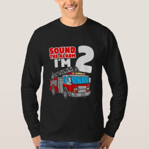 Fire Truck 2 Year Old Firefighter 2nd Birthday T-Shirt