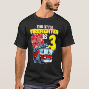 Fire Truck 3 Year Old Firefighter 3rd Birthday Boy T-Shirt