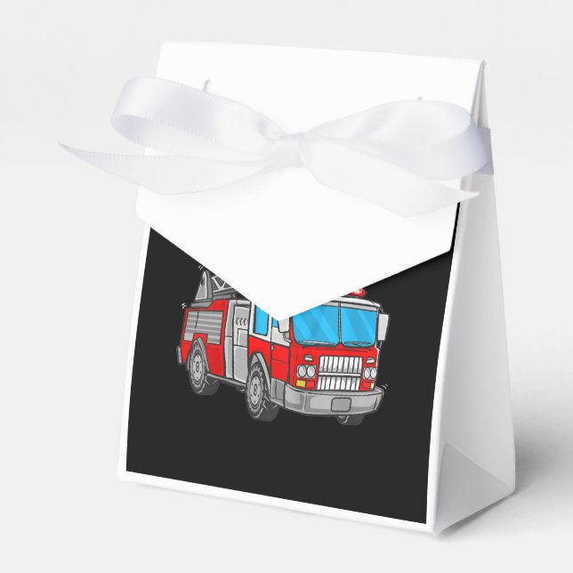 Fire Truck 3 Year Old Firefighter 3rd Birthday Favour Box (Front Side)