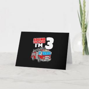 Fire Truck 3 Year Old Firefighter 3rd Birthday Holiday Card